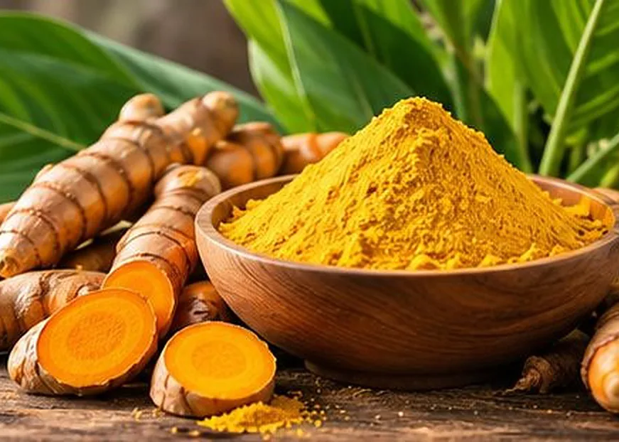 Tinh bột nghệ Cô 9 và củ nghệ tươi