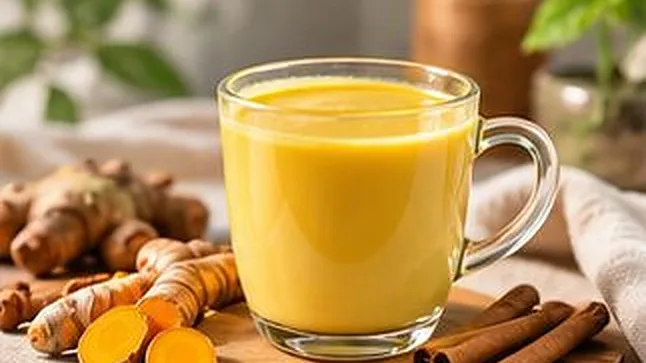 Ly sữa nghệ ấm cùng quế