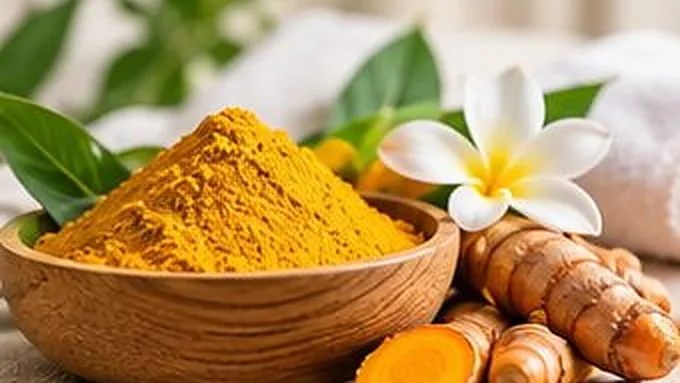 Tinh bột nghệ và hoa trắng chăm sóc da